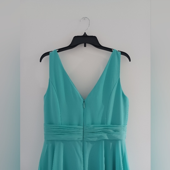 A-Line V-Neck Floor-Length Chiffon Bridesmaid Dress - Picture 7 of 7